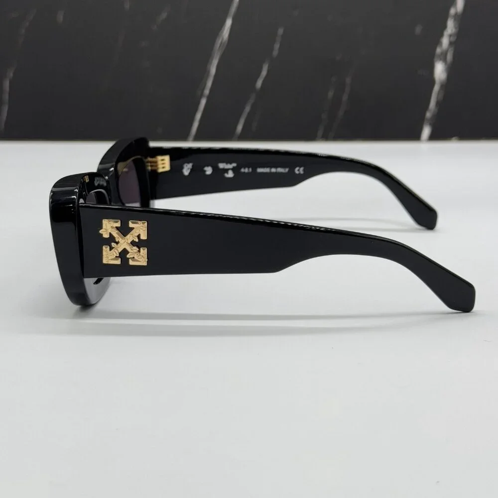 NEW OFF-WHITE CARRARA 007 BLACK OVAL UNISEX SUNGLASSES OFF-WHITE CARRARA - Picture 7 of 13